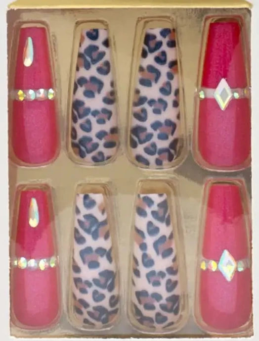 Red Leopard Press On Nails