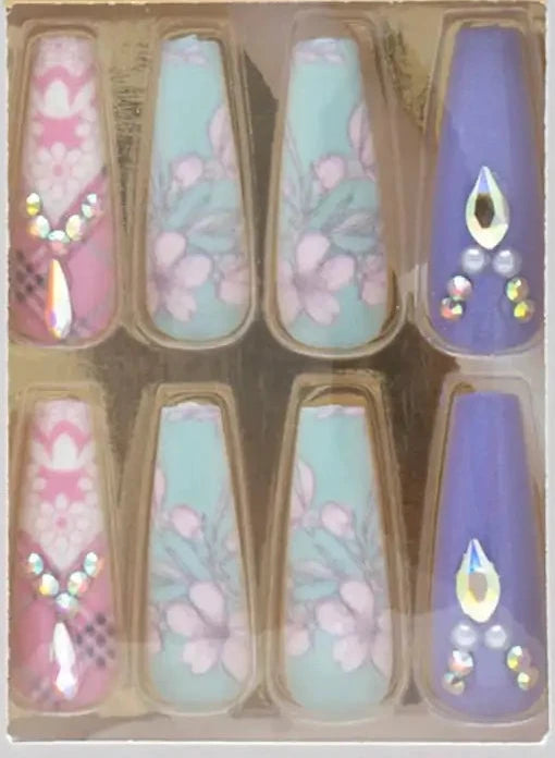 Japanese Flower Garden At Easter Press On Nails