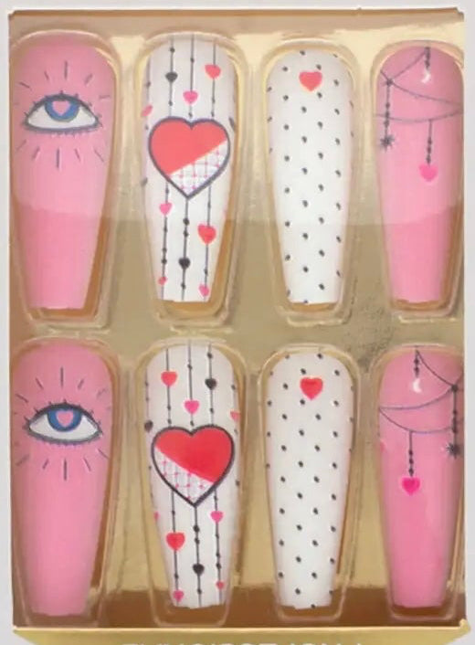Eye Heart You Press On Nails